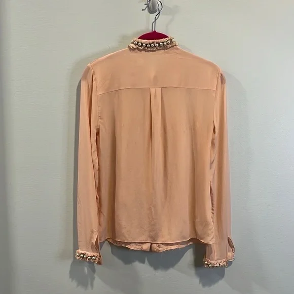 Alice + Olivia “Arminda” pink pearl blouse XS - Picture 5 of 5